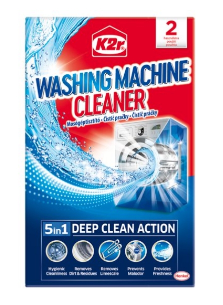 K2R mosógép és mosogatógép tisztító tasak 2*75g